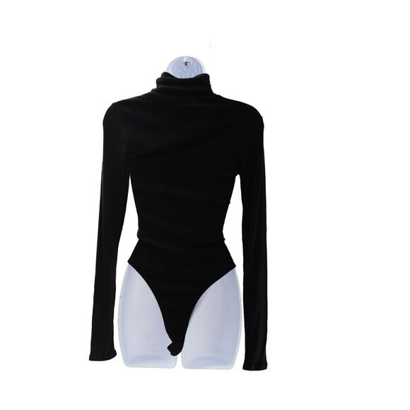 Love Cameron Teen Girls Black Turtleneck Open Front Bodysuit Size Small - Picture 3 of 4